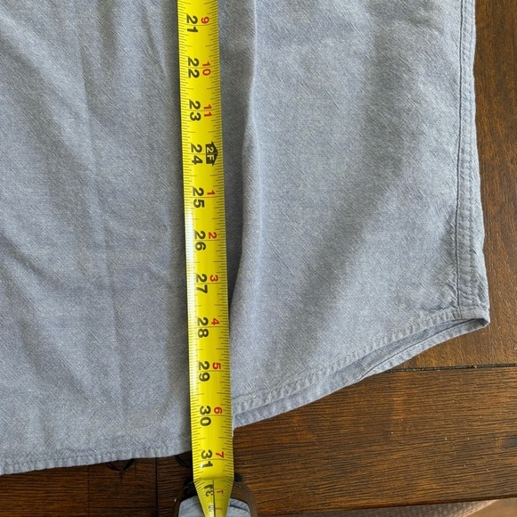 40 Grit By Duluth Trading Standard Fit Blue Short Sleeve Shirt Men XL Chambray - Picture 7 of 8